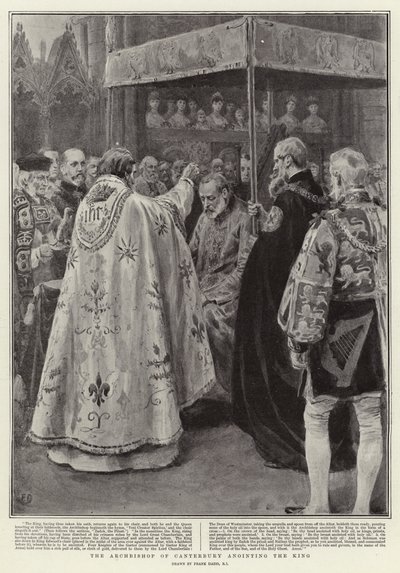 Der Erzbischof von Canterbury salbt den König von Frank Dadd